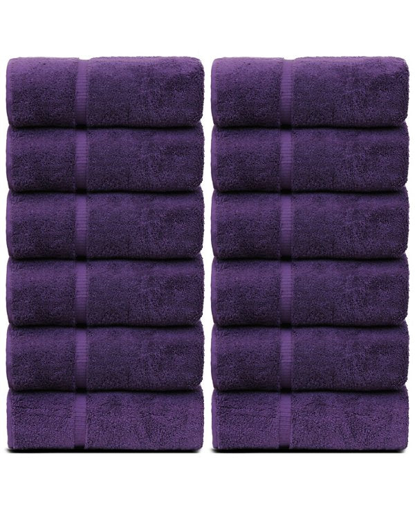 Luxury Hotel Spa Towel Turkish Cotton Wash Cloths, Set of 12